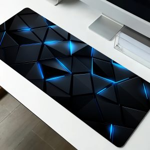 25401b15-6cd2-485c-adf8-81ce0958f55b.jpg Large Tech-Themed 3D Gaming Mouse Pad – تصميم هندسي مستقبلي أزرق