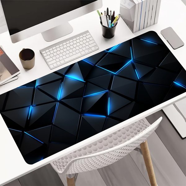 395e360f-71e4-4a9d-8432-2b0805316d8e.jpg Large Tech-Themed 3D Gaming Mouse Pad – تصميم هندسي مستقبلي أزرق