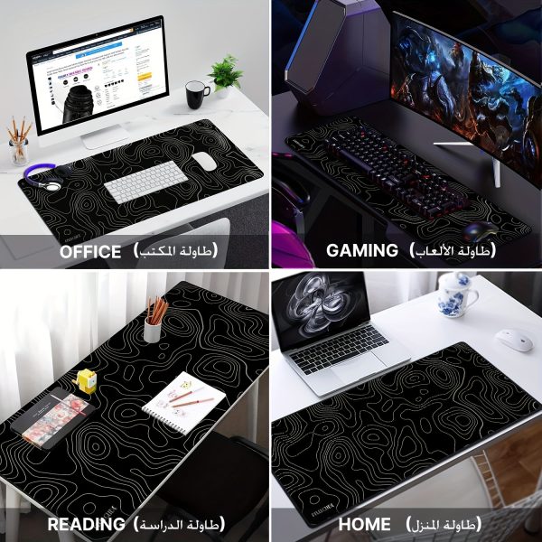 5719dd80-6034-4a08-abef-1399715351c1.jpg Extra-Large Gaming Mouse Pad – تصميم أنيق أبيض وأسود لعشاق الـSetup النظيف