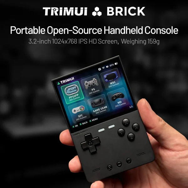 S01e71e980cd1483da328f85595f5239eJ-1.webp TRIMUI BRICK – جهاز ألعاب محمول بواجهة Trimui ونظام Linux