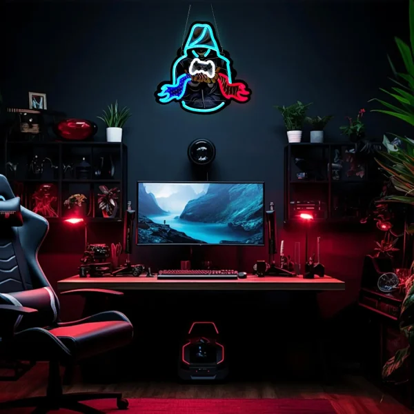 S02a2f79edbbd4ca29fc3c83b658aa787L-2.webp Game Controller Neon Sign – إضاءة LED لغرفة الجيمرز
