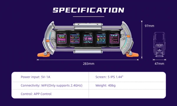 S07da066b244b454a8ae16d21c2bb9fe51-1.webp Divoom Times Gate – ساعة رقمية بأسلوب سايبربانك مع إضاءة RGB