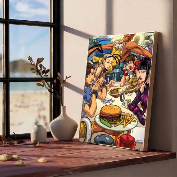 S08cf11f4b4c6420bbdc3d246d7e224efC.webp بوستر أنمي Street Fighter الكلاسيكي – تصميم أيقوني لمحبي الألعاب!