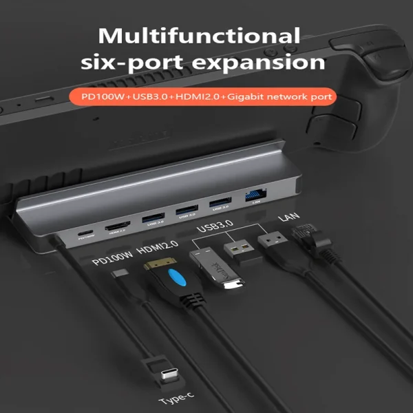 S0f7295d3049c4fdfbe4aad2edc4e4af8H.webp قاعدة توصيل عمودية 6 في 1 لأجهزة الألعاب المحمولة