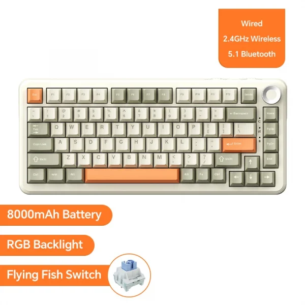 S12894ca46d504d2f9eb6f46a7ad51f29y-2.webp لوحة مفاتيح الألعاب ميكانيكية لاسلكية/سلكية مع شاشة TFT وRGB