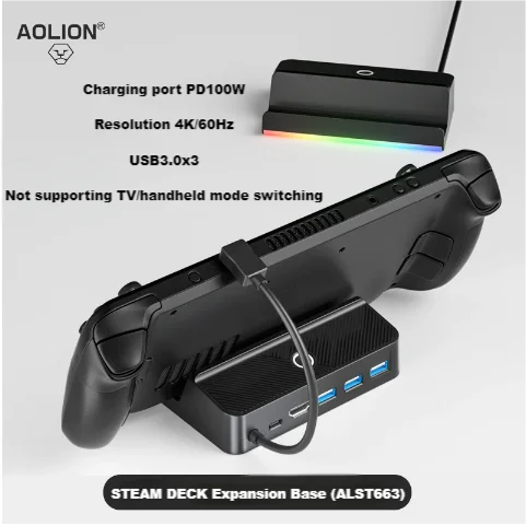 S2cd0a8fd6e3b46e4b26941e120f72f1aQ-4.webp محول HDMI بدقة 4K لأجهزة Steam Deck – Bracket Video Adapter & Charger Dock