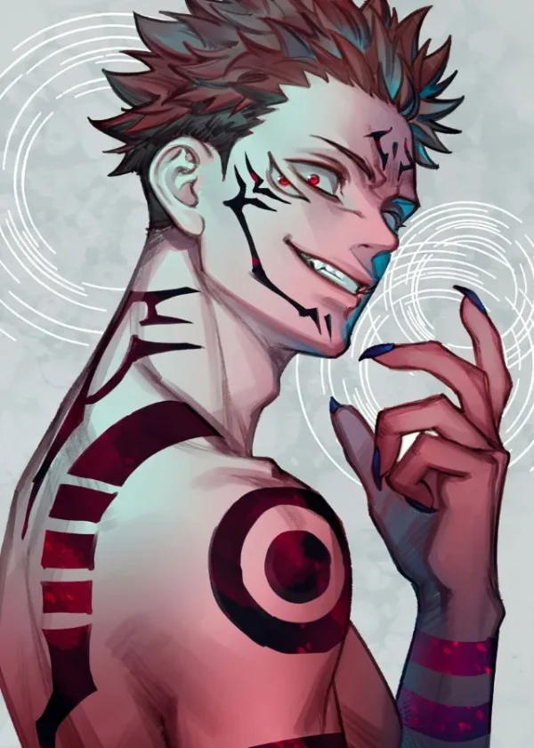 S2f9d805e2cf24c05a1ea23e18f97679cz.webp ⚡ بوستر أنمي Jujutsu Kaisen – غوجو ساتورو ضد سوكونا | لوحة فنية قماشية