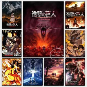S32ebdb70fdaf4f9781c1fe714dde3dc8c-1.webp بوستر قماش Attack on Titan – لمسة أنمي فنية لجدرانك
