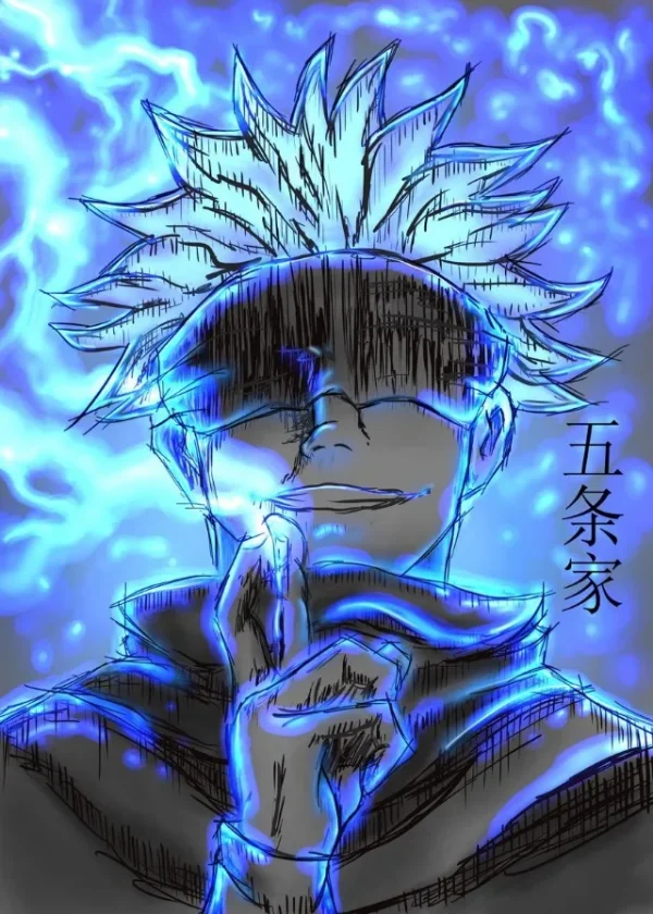 S3c133e21db8746e180bc95b62e4c13fbh.webp ⚡ بوستر أنمي Jujutsu Kaisen – غوجو ساتورو ضد سوكونا | لوحة فنية قماشية