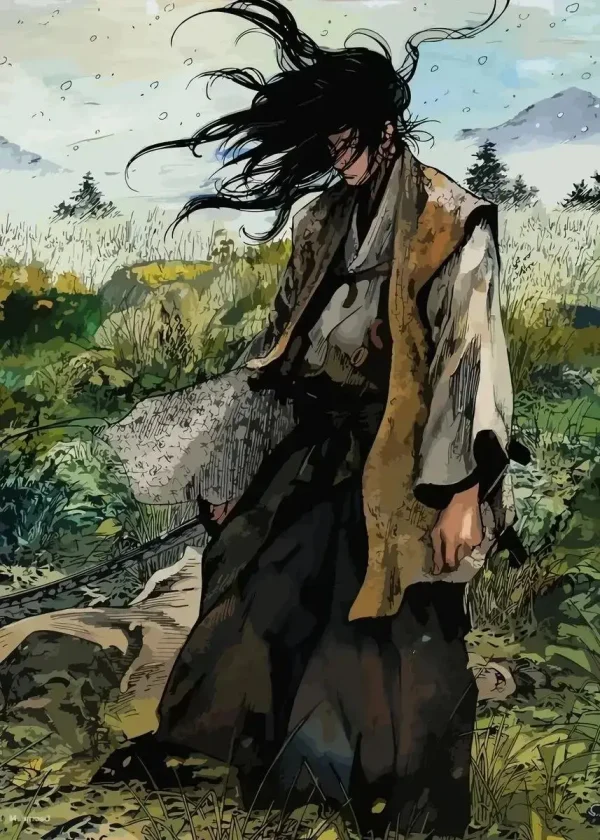 S3f1ec4bfaf6545e6bce41f18838da6453-4.webp Vagabond – Miyamoto Musashi Vintage Canvas Art Poster