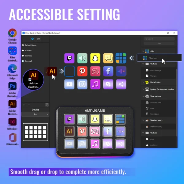 S42827ad36fe34b1b84833841172b301cD-1.webp FIFINE D6 Mini Keyboard – لوحة ماكرو احترافية بـ 15 زر مخصص