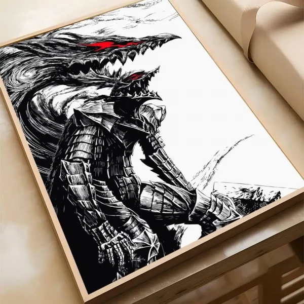 S46e9a6fc5b9249268356558231f55986I-2.webp بوستر أنمي Berserk – ملصق جداري مقاوم للماء