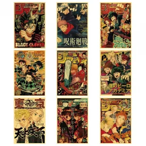 S5501c01164a341f1a2182fe150e638b7Z.webp مجموعة بوسترات أنمي يابانية – Chainsaw Man | My Hero Academia | Jujutsu Kaisen | ديكور غرف فني عصري