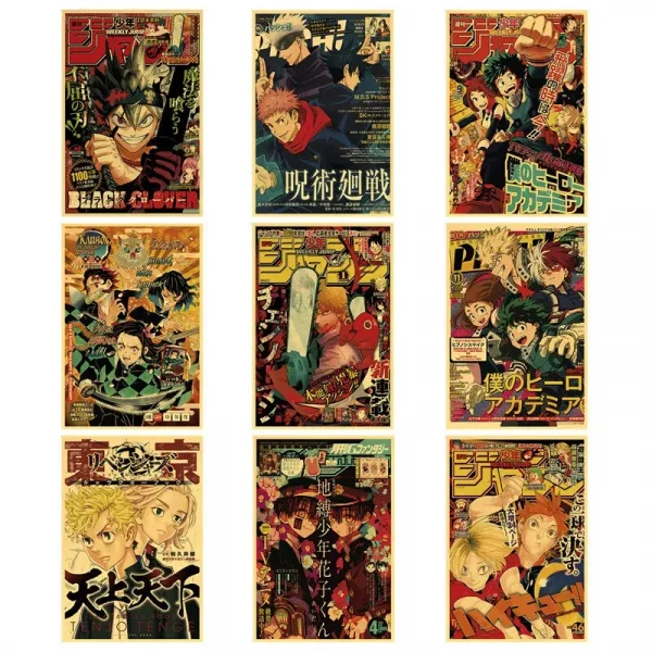 S5501c01164a341f1a2182fe150e638b7Z.webp مجموعة بوسترات أنمي يابانية – Chainsaw Man | My Hero Academia | Jujutsu Kaisen | ديكور غرف فني عصري