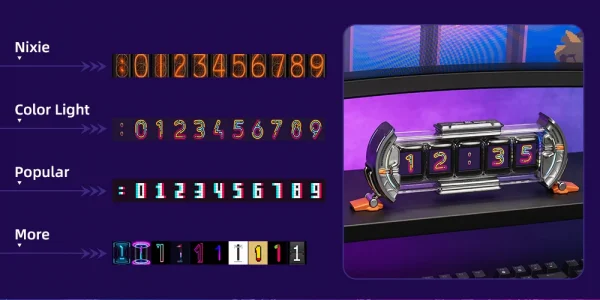 S55f44f182cd14befa26df2859fa14a0e0-1.webp Divoom Times Gate – ساعة رقمية بأسلوب سايبربانك مع إضاءة RGB