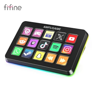 S67ad610aab47434ea6193b0b3a42fe70U-1.webp FIFINE D6 Mini Keyboard – لوحة ماكرو احترافية بـ 15 زر مخصص