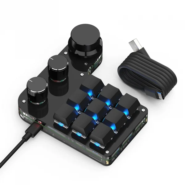 S67f53dac4f4f4dea9fb92549ecd0e881T-2.webp 3-Key RGB Macro Pad – مفاتيح سحرية للتحكم السريع!