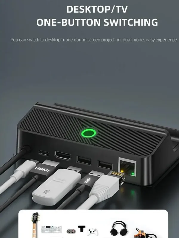 S686b0d57de624f208250d0da2a0df2c03-2.webp محول HDMI بدقة 4K لأجهزة Steam Deck – Bracket Video Adapter & Charger Dock