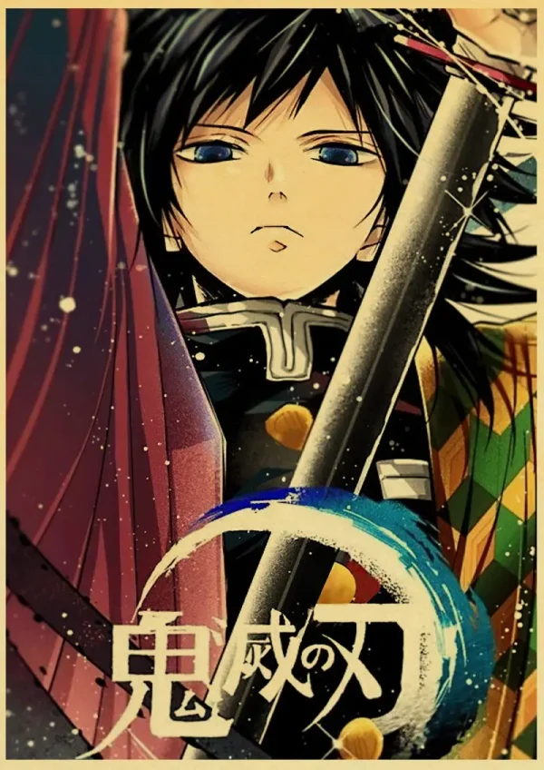 S72ba6e7c49814033b6150fe25bd4095eL-4.webp بوستر كانفس أنمي Demon Slayer بأسلوب ياباني كلاسيكي – ديكور جداري لغرف الأنمي والبيت