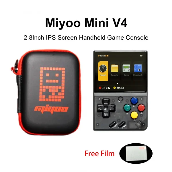 S796978a2ba50449da645e95a8f088d69o.webp 🇸🇦 جهاز ألعاب محمول Miyoo Mini V4 – شاشة IPS 2.8 بوصة | ألعاب رترو متعددة