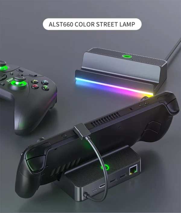 S7e966eae9835437097b098e2cc16a9a7k-4.webp محول HDMI بدقة 4K لأجهزة Steam Deck – Bracket Video Adapter & Charger Dock