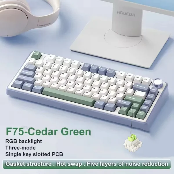 S8362a6615e234e55b039fe6e19a2955cg-2.webp لوحة مفاتيح ألعاب لاسلكية وميكانيكية مع إضاءة RGB