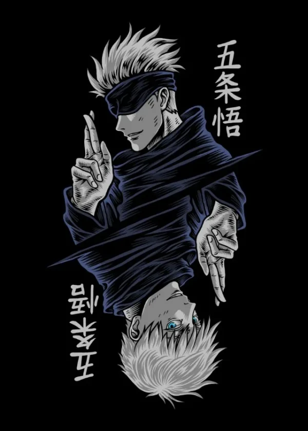 S83e22b80359e42369a4d5f6a2ee991ddN.webp ⚡ بوستر أنمي Jujutsu Kaisen – غوجو ساتورو ضد سوكونا | لوحة فنية قماشية