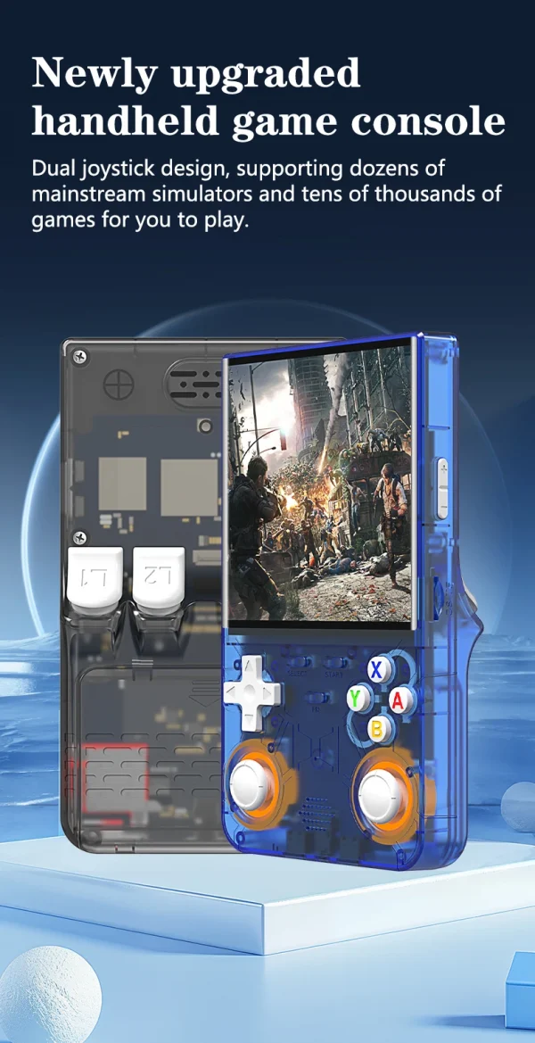 S8e3aa13b06c4406ea49940e39cbbab92P-1.webp R36 Ultra Console Portable Retro Game 4‘’ IPS Screen Handheld Game Players Emulator Pocket Video Player 64G/128G 20000+ Games