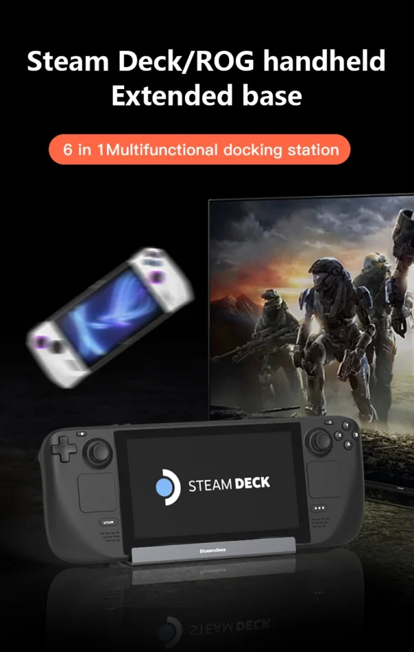 S906020266b4143aab5fad6c118eb1c57j.webp قاعدة توصيل عمودية 6 في 1 لأجهزة الألعاب المحمولة