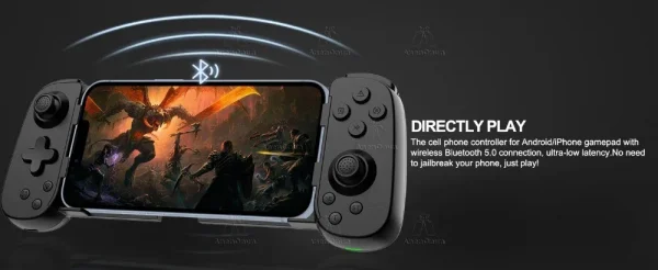 S907a54177b5f448c906d535658971f1cY.webp ذراع تحكم للألعاب المحمولة بتقنية هال إفكت + اهتزاز مزدوج (لاسلكي بلوتوث)