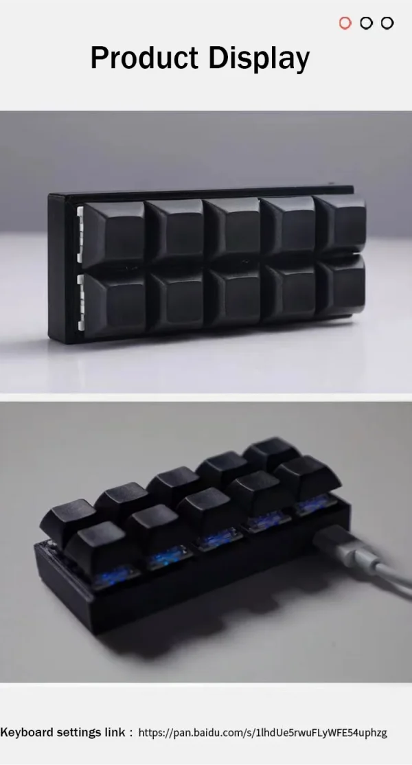 S95ded2420c954c7fa20009a6951c31c2r-1.webp RGB Macro Keyboard — لوحة مفاتيح ماكرو صغيرة بـ10 أزرار قابلة للبرمجة
