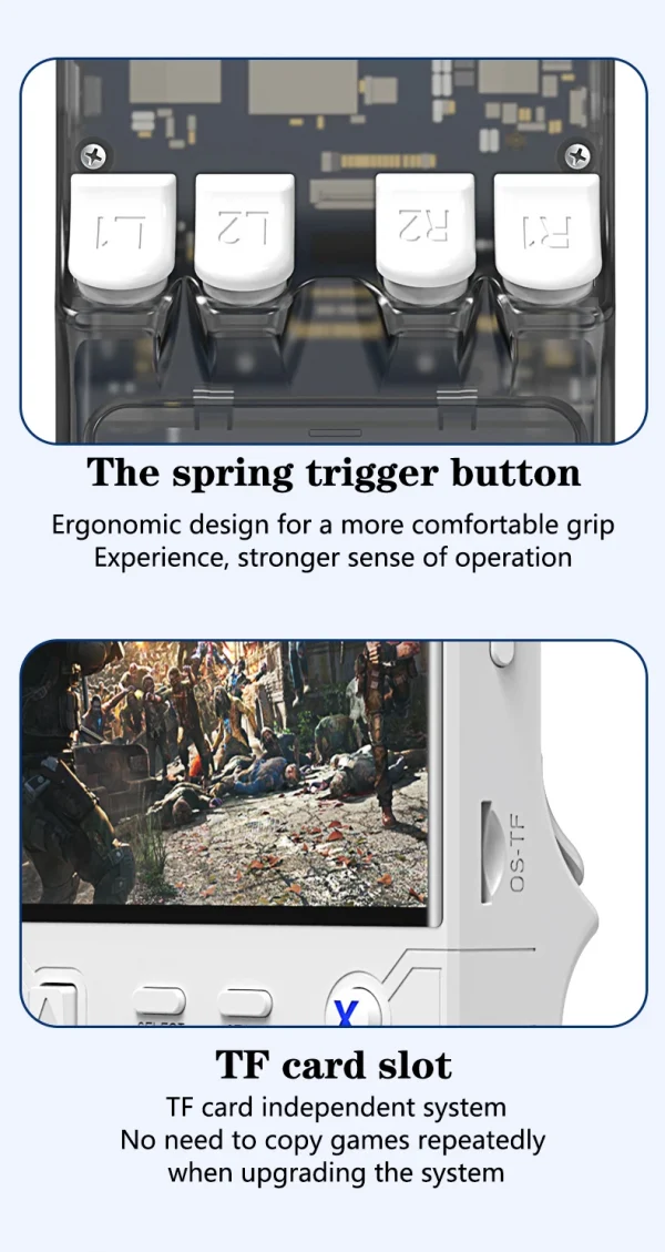 S97aab9ddb61848e98f29fdd76a84d2aa5-1.webp R36 Ultra Console Portable Retro Game 4‘’ IPS Screen Handheld Game Players Emulator Pocket Video Player 64G/128G 20000+ Games