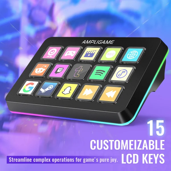Sa5a582a59c274086a148a11a6a0e7005W-1.webp FIFINE D6 Mini Keyboard – لوحة ماكرو احترافية بـ 15 زر مخصص