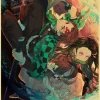 Sabcbb73a905f41fe841ae40fac15bf8aR-4.webp بوستر كانفس أنمي Demon Slayer بأسلوب ياباني كلاسيكي – ديكور جداري لغرف الأنمي والبيت