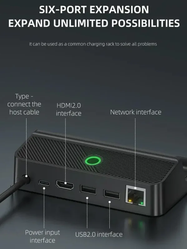 Sad3625ad4776466aa0e007e27e659ed6B-2.webp محول HDMI بدقة 4K لأجهزة Steam Deck – Bracket Video Adapter & Charger Dock