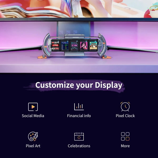 Sad68a507692c406aa15b4637e35c82844-1.webp Divoom Times Gate – ساعة رقمية بأسلوب سايبربانك مع إضاءة RGB