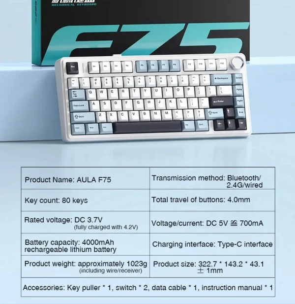 Sb76d556ac35c4ea4b3a135c87ce3eed6B-1.webp لوحة مفاتيح ألعاب لاسلكية وميكانيكية مع إضاءة RGB