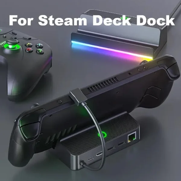 Sbe8b8277aa4c466da57c02fc5adc13bec-2.webp محول HDMI بدقة 4K لأجهزة Steam Deck – Bracket Video Adapter & Charger Dock