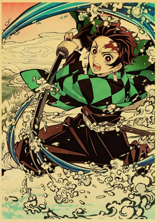 Sc345c816544a49c88c0ae16792e6a427g-4.webp بوستر كانفس أنمي Demon Slayer بأسلوب ياباني كلاسيكي – ديكور جداري لغرف الأنمي والبيت