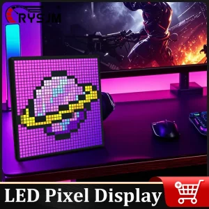 Sc399db7edaa14bae98a9ba38955e9abew-1.webp لوحة LED بكسلية ذكية – ديكور سايبربانك تفاعلي بإضاءة RGB