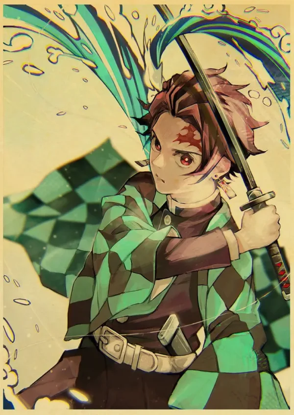 Sc490968727514655ba31cef3723d8060o-4.webp بوستر كانفس أنمي Demon Slayer بأسلوب ياباني كلاسيكي – ديكور جداري لغرف الأنمي والبيت