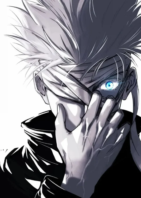 Scacd447e30a54fa2a607cfa242d4ab10f.webp ⚡ بوستر أنمي Jujutsu Kaisen – غوجو ساتورو ضد سوكونا | لوحة فنية قماشية