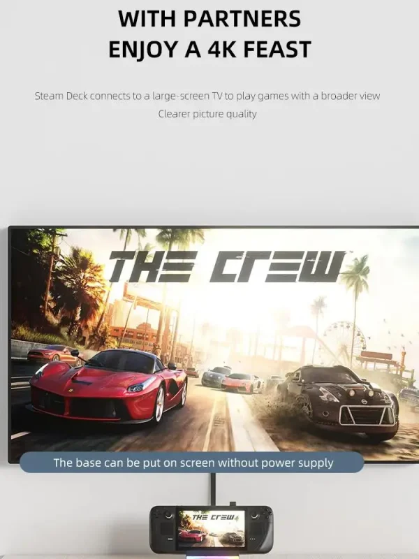 Sd3cc1e74fa1840f3b7ed5e44b522fe662-2.webp محول HDMI بدقة 4K لأجهزة Steam Deck – Bracket Video Adapter & Charger Dock