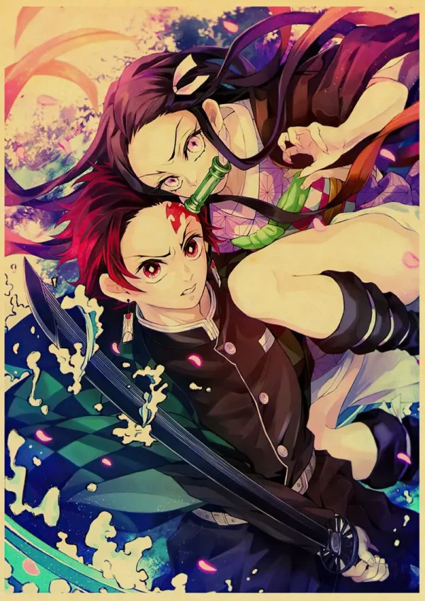 Sd4d6f0aefadd4713b3355a2ea66431daa-4.webp بوستر كانفس أنمي Demon Slayer بأسلوب ياباني كلاسيكي – ديكور جداري لغرف الأنمي والبيت