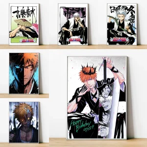 Sd9421d58a2ab4a76bbc949738bb44ec4g.webp 🇸🇦 لوحة كانفاس أنمي BLEACH – ديكور حديث لغرفة المعيشة