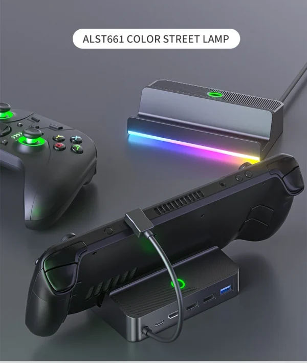 Sd9cf0e6b1f734064afd674fda864a3f65-4.webp محول HDMI بدقة 4K لأجهزة Steam Deck – Bracket Video Adapter & Charger Dock