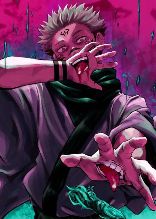 Sddd51fb542b6499da5b6bbea937a3e42C.webp ⚡ بوستر أنمي Jujutsu Kaisen – غوجو ساتورو ضد سوكونا | لوحة فنية قماشية