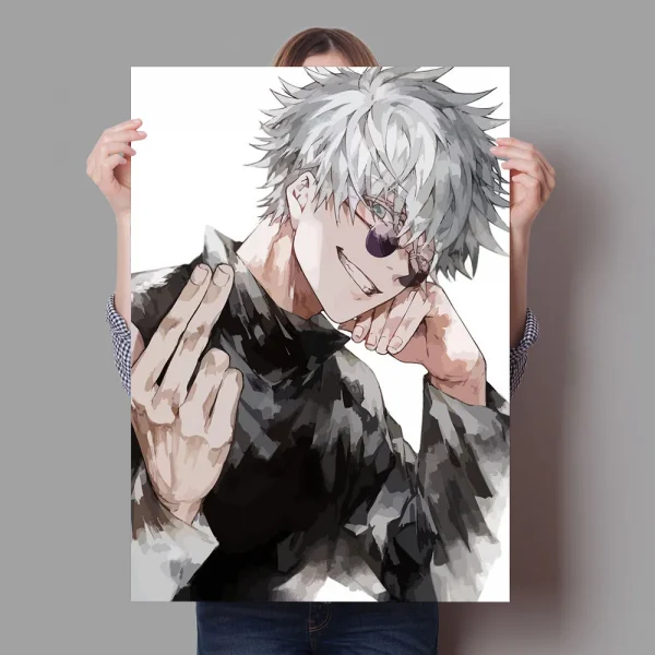 Se329a5f7e1b54a70822ac58b316813eeX.webp ⚡ بوستر أنمي Jujutsu Kaisen – غوجو ساتورو ضد سوكونا | لوحة فنية قماشية
