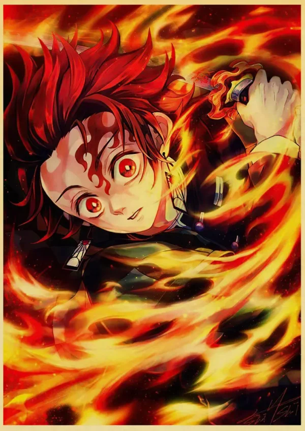 Sfca5fc1df07344bf8449c2a289f26c9cD-4.webp بوستر كانفس أنمي Demon Slayer بأسلوب ياباني كلاسيكي – ديكور جداري لغرف الأنمي والبيت