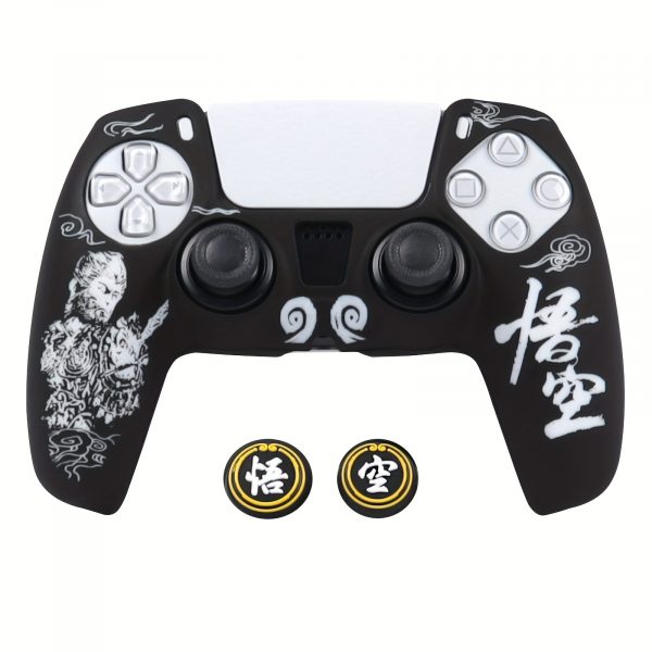 b90b6813-8d58-4ed2-b4e6-b24446427f71.jpg غطاء يد تحكم PS5 من RALAN – سيليكون ناعم مع قبعات عصا التحكم